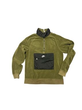 Nike Mens Sportswear 1/2 Zip Borg Green Sweater Pullover
Size M